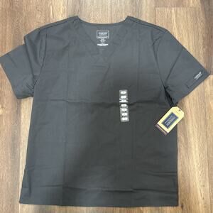 Authentic Cherokee Workwear Scrub Top Dark Grey L Unisex Brand New